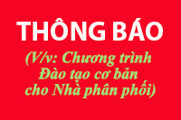 (V/v: Chương trình Đào tạo cơ bản cho Nhà phân phối)