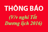 (V/v nghỉ Tết Dương lịch 2016)