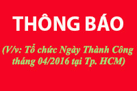 (V/v: Tổ chức Ngày Thành Công tháng 04/2016 tại Tp. Hồ Chí Minh)