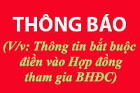 (V/v: Thông tin bắt buộc điền vào Hợp đồng tham gia BHĐC)