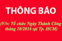 (V/v: Tổ chức Ngày Thành Công tháng 10/2016 tại Tp. Hồ Chí Minh)